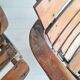 Pair of antique wooden deckchairs - Clairitex antique armchairs