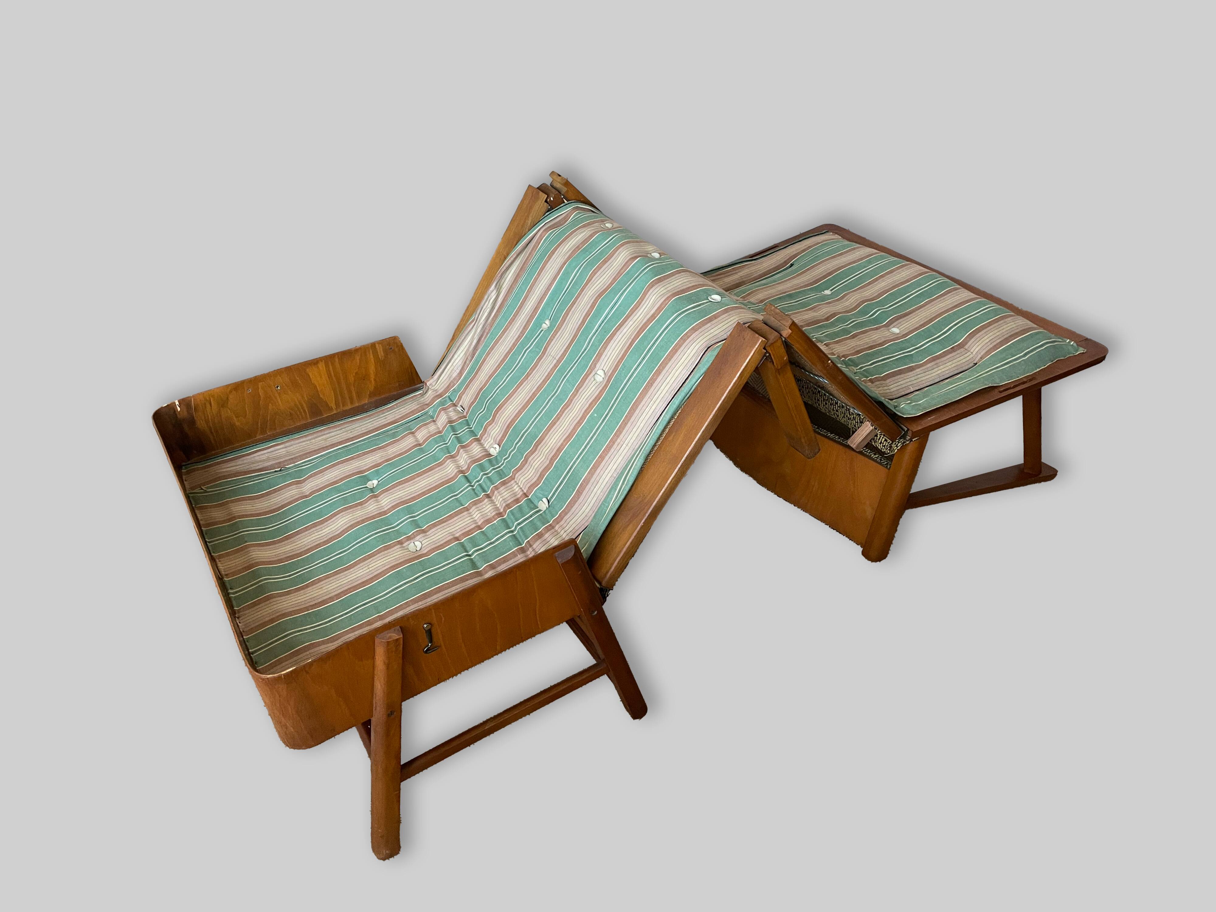 Fauteuil lit scandinave années 50