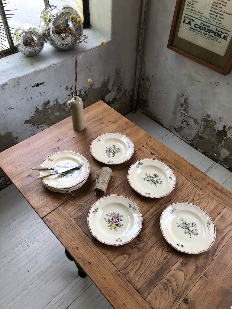 10 flower plates Sarreguemines Lyon