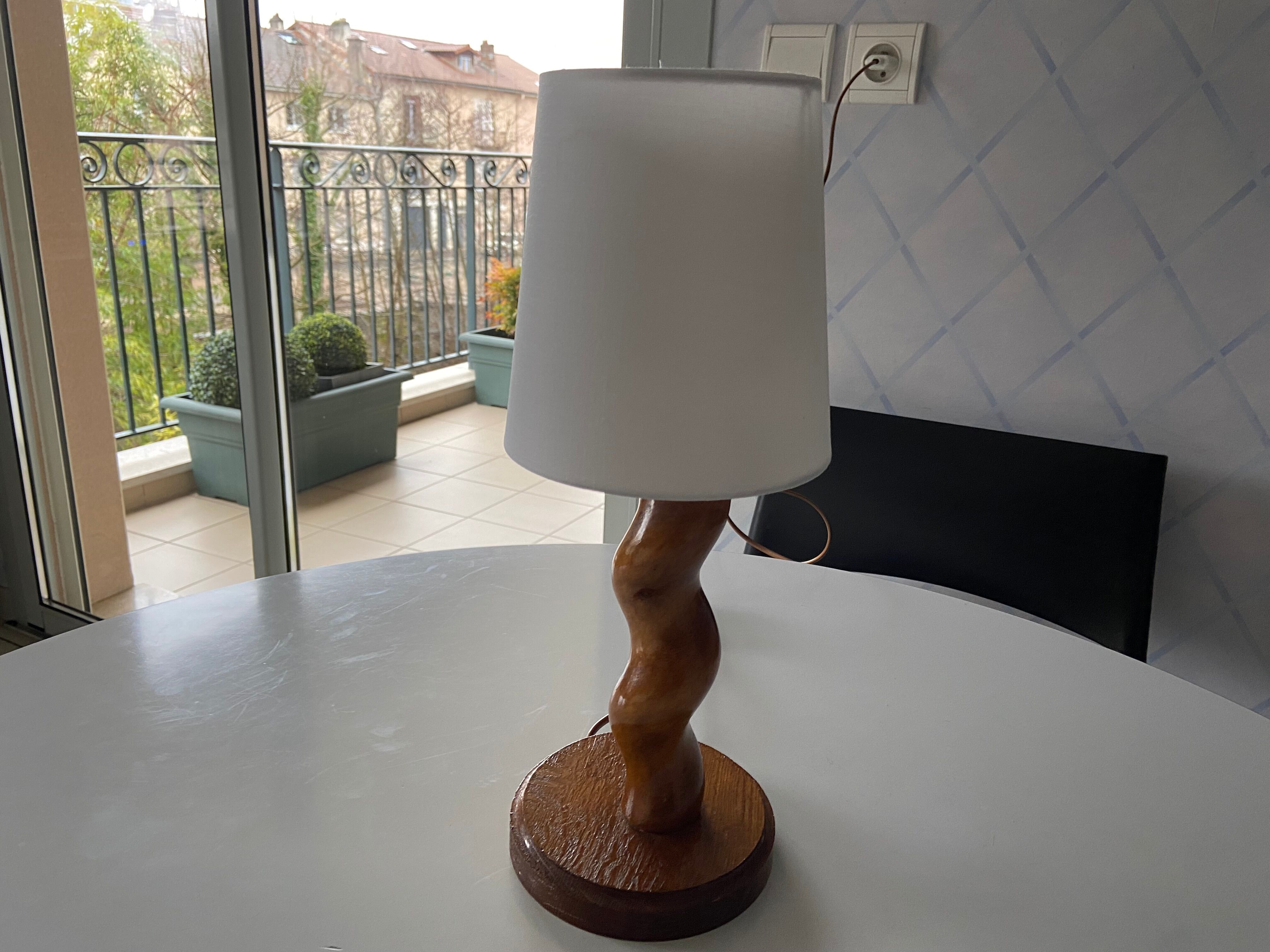 Brutalist wooden lamp