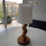 Brutalist wooden lamp