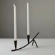 Black Painted Metal Candle Holder with Copper Detailing – Gunnar Ander for Ystad-Metall, Sweden, 1950s