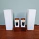 Pair of teak and white opaline wall lights, designed by Louis Kalff, 1960