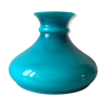 abat-jour en verre opaline turquoise bleu canard/blanc 38 cm