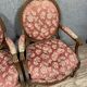 Pair of Louis XVI style armchairs in carved wood circa 1850