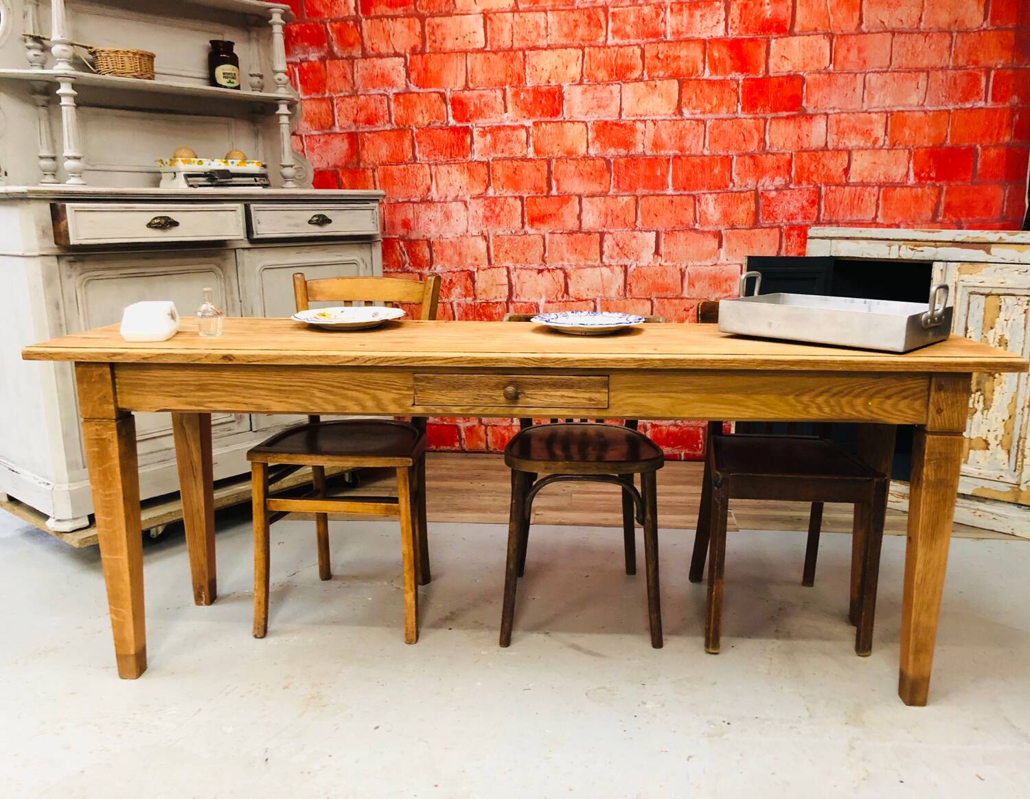 Old oak brewery table