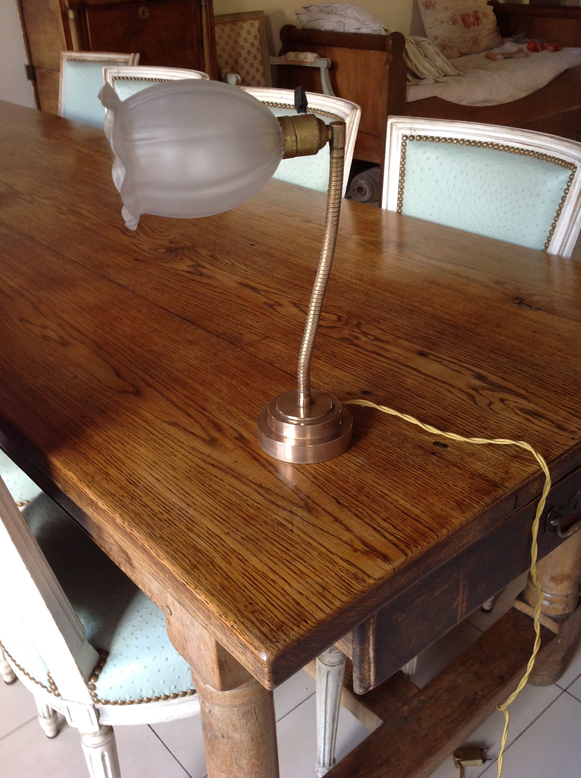 Bronze lamp, adjustable, early 20th century