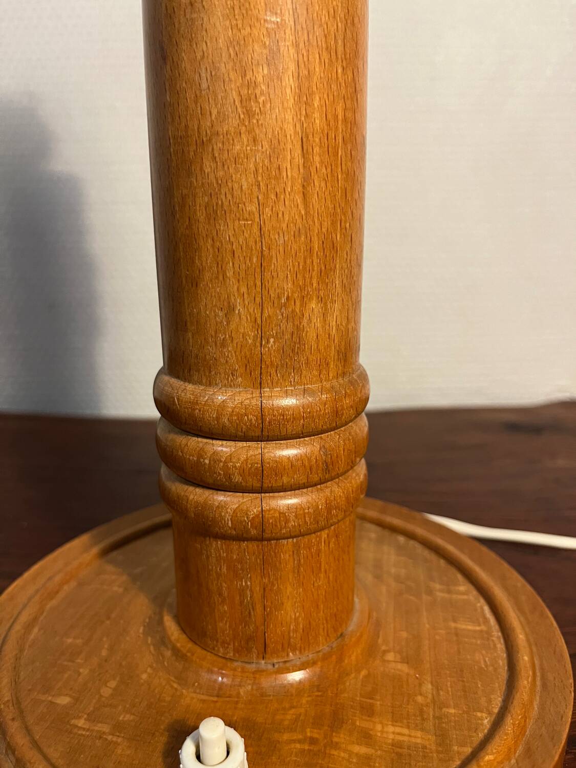 Wooden lamp base from the 60s