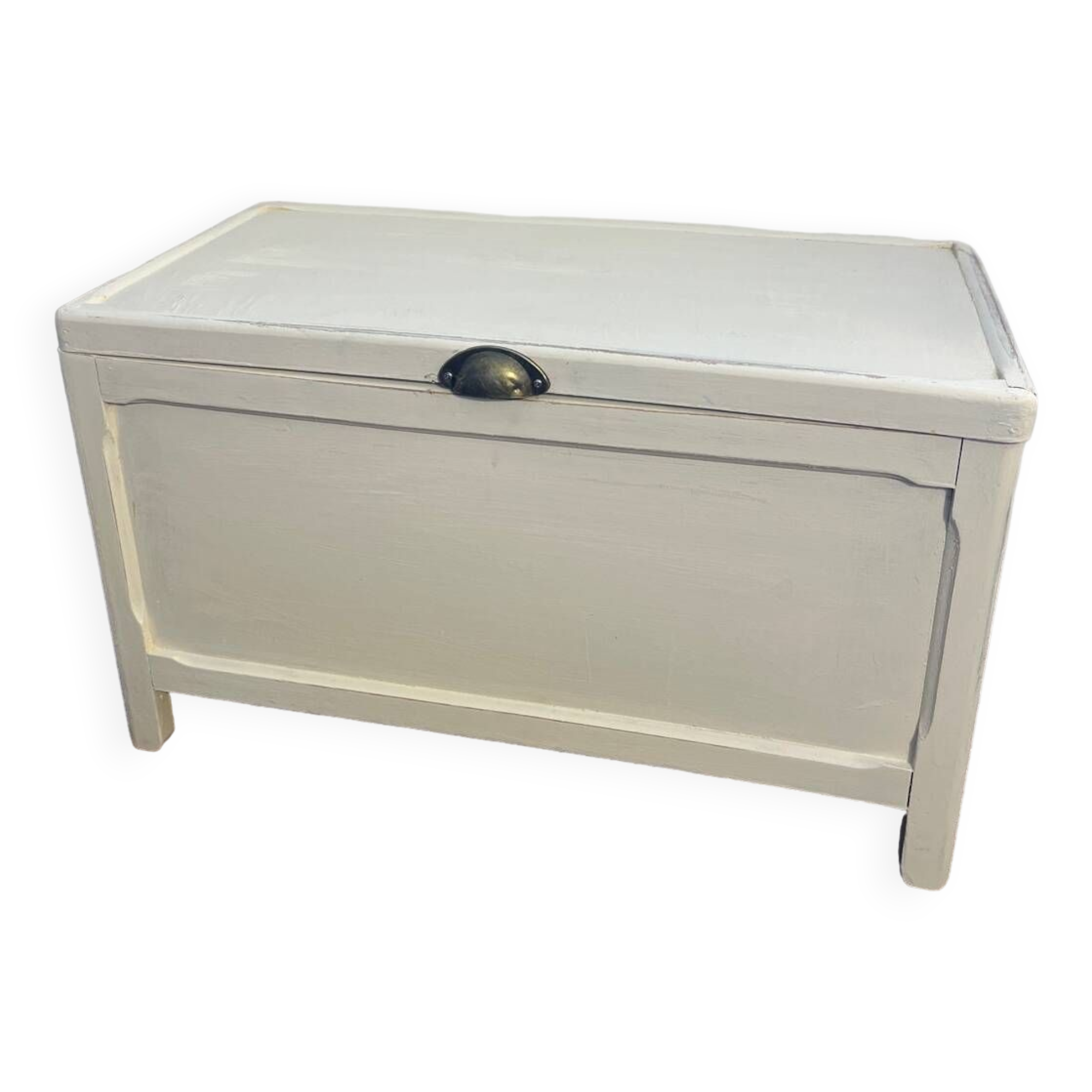 Vintage white patinated wooden chest