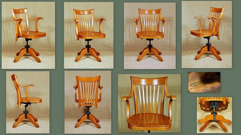 Fauteuil américain de bureau Thonet N°1519 "Capua" 1920 ca