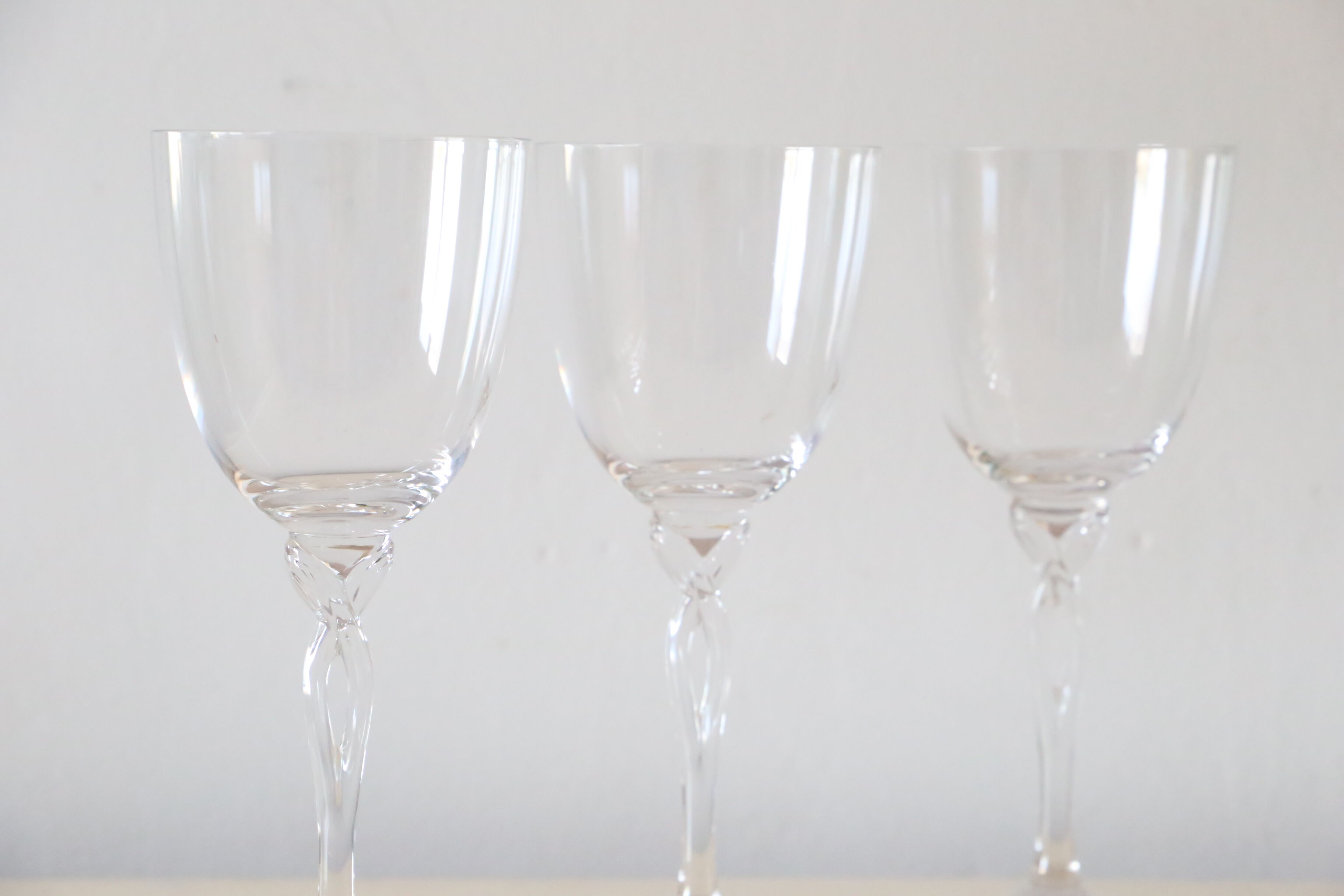 Set of 3 wine glasses, crystal