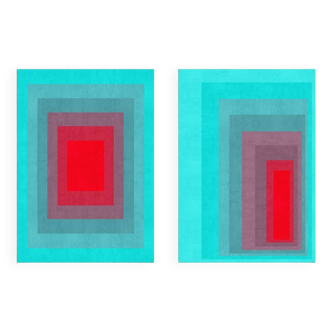 2 Contemporary Geometric Art Prints