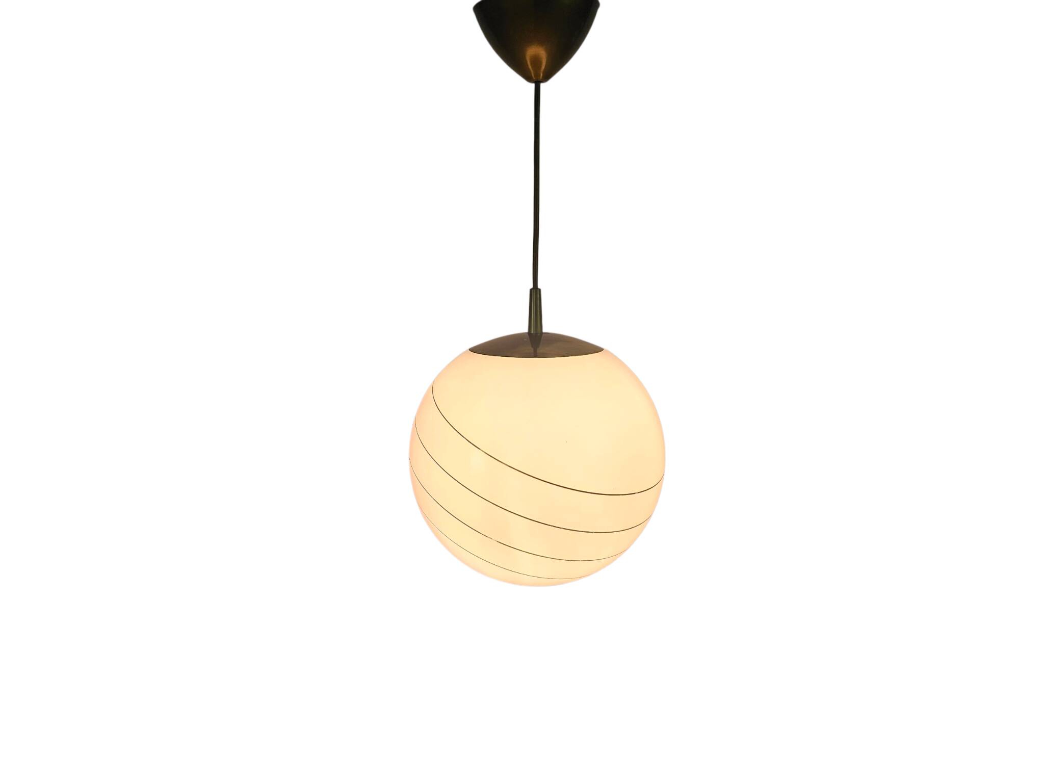 Massive - Hollywood Regency - spherical pendant lamp - opaline - Belgium