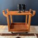 Vintage wooden trolley on wheels