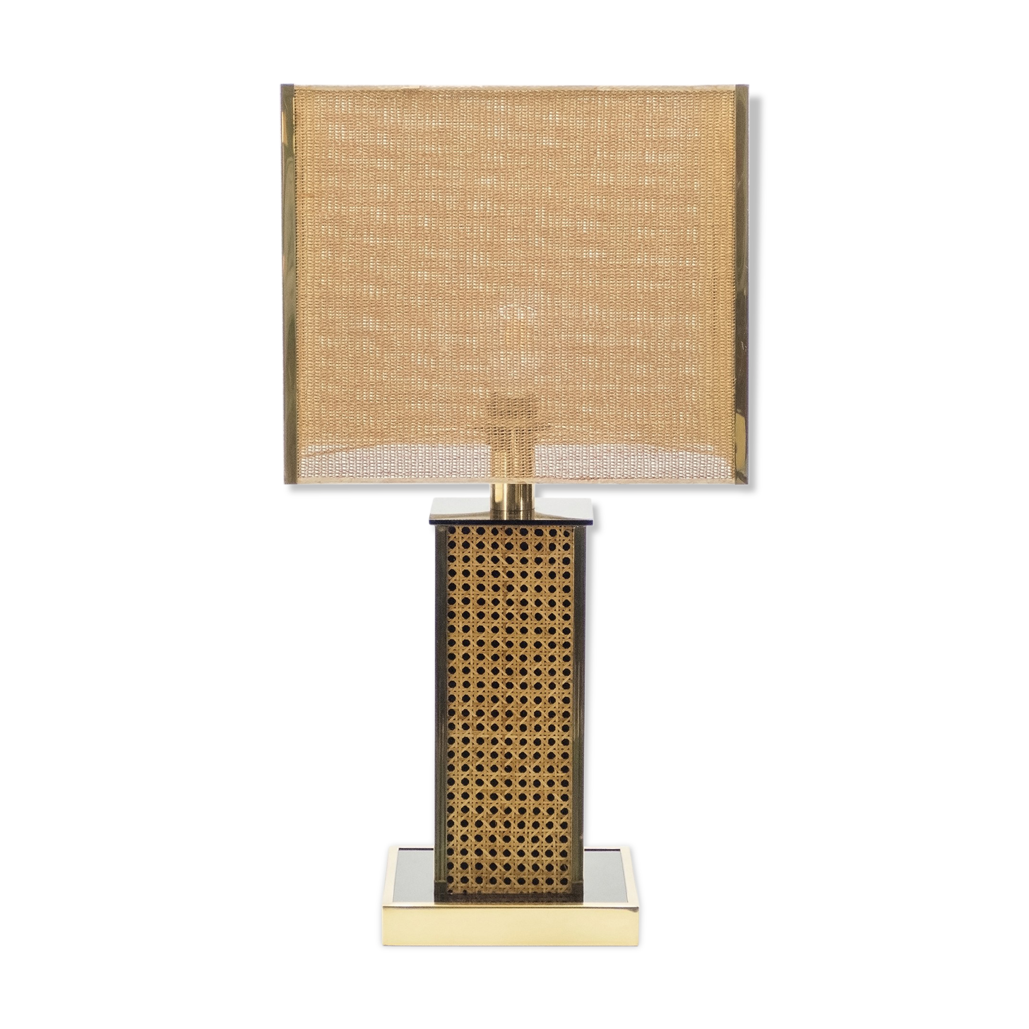 Italian brass and canning lamp, 1970