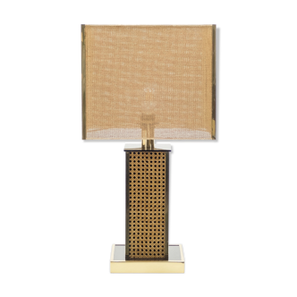 Italian brass and canning lamp, 1970