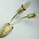 Mid century 2-light ceramic and brass sconce 1950s