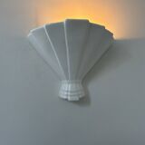 Vintage white porcelain wall lamp, France, 1960