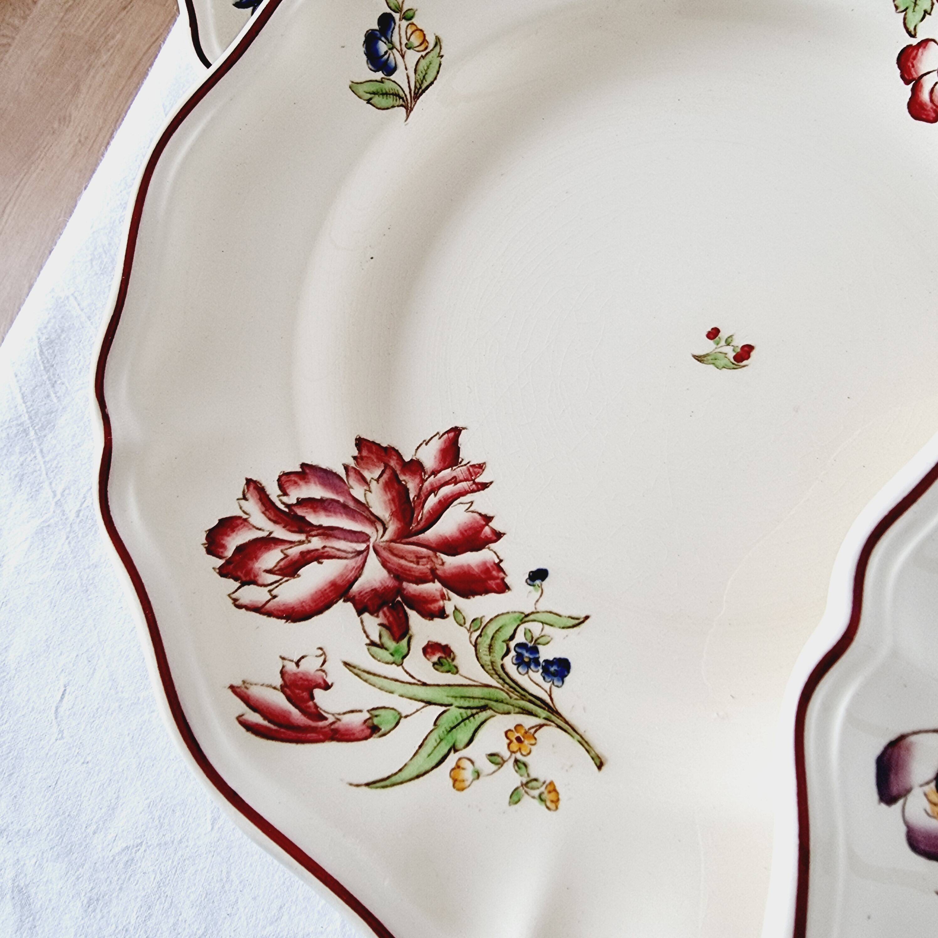 9 Terre de Fer Sarreguemines Flat Plates Rare Model from the Strasbourg Series