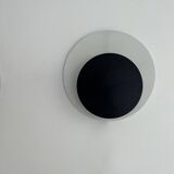 Vintage "Cirkle" wall lamp in black and white lacquered metal, Denmark 1970s
