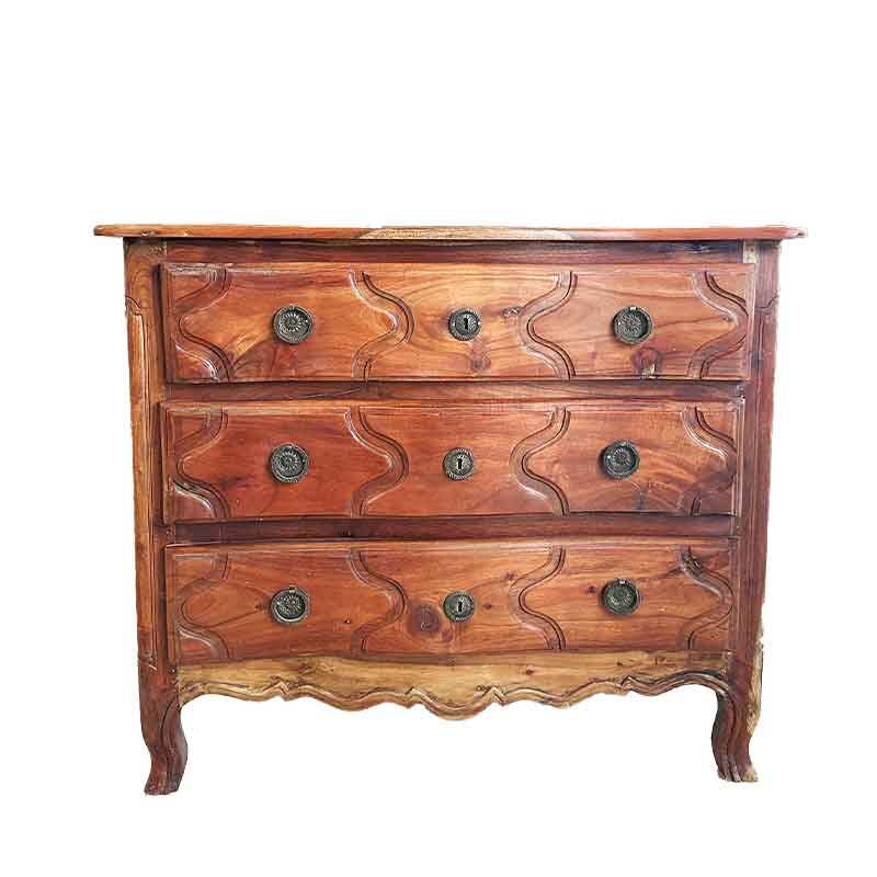 3-drawer wooden chest of drawers