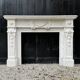 Louis XVI Style Fireplace in White Carrara Marble Circa 1880