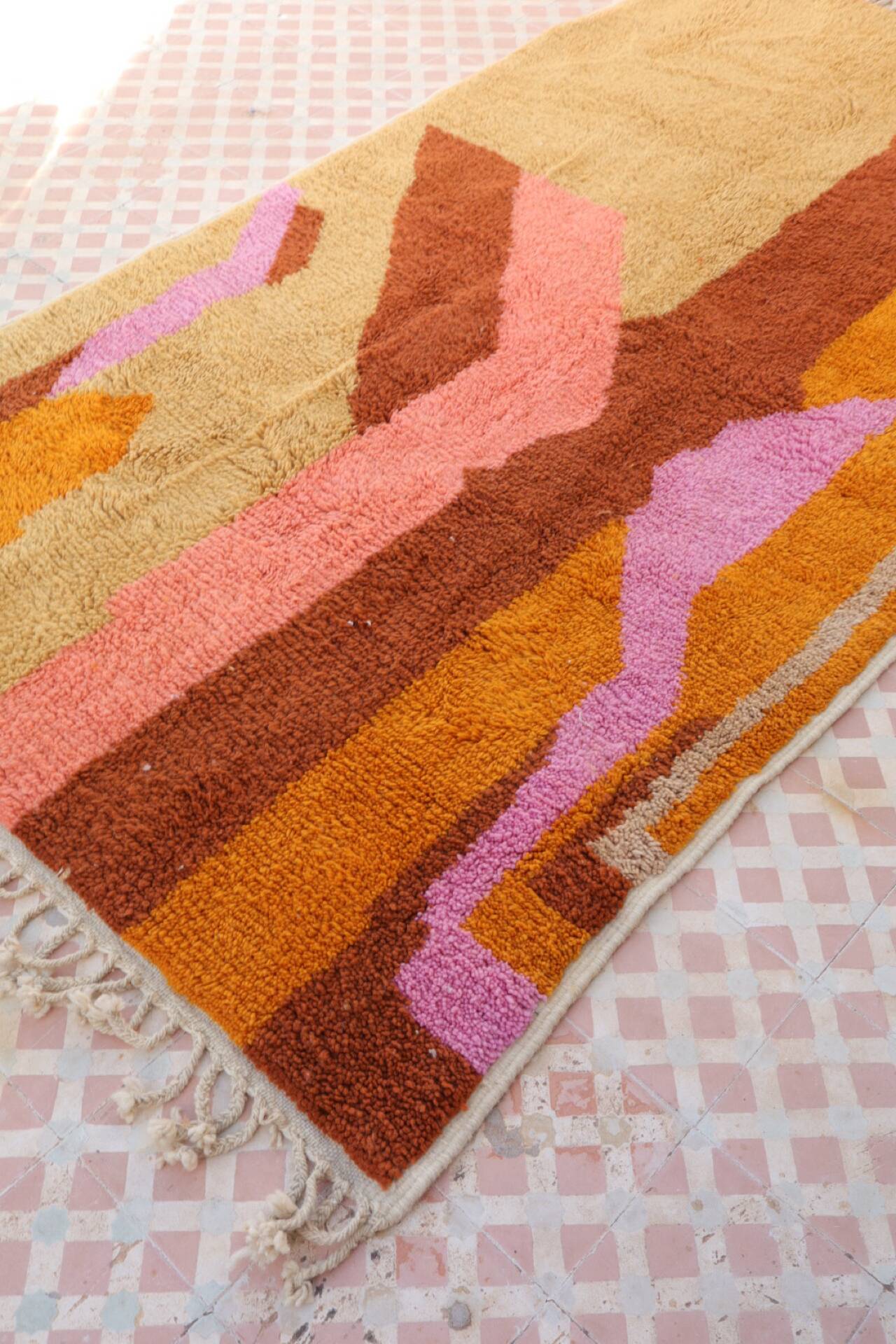 Modern Colourful Berber Rug Superior Quality - 245 x 132 cm