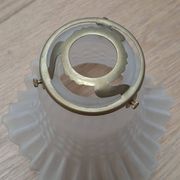 Tulip lampshade in frosted glass and brass claw - 50s