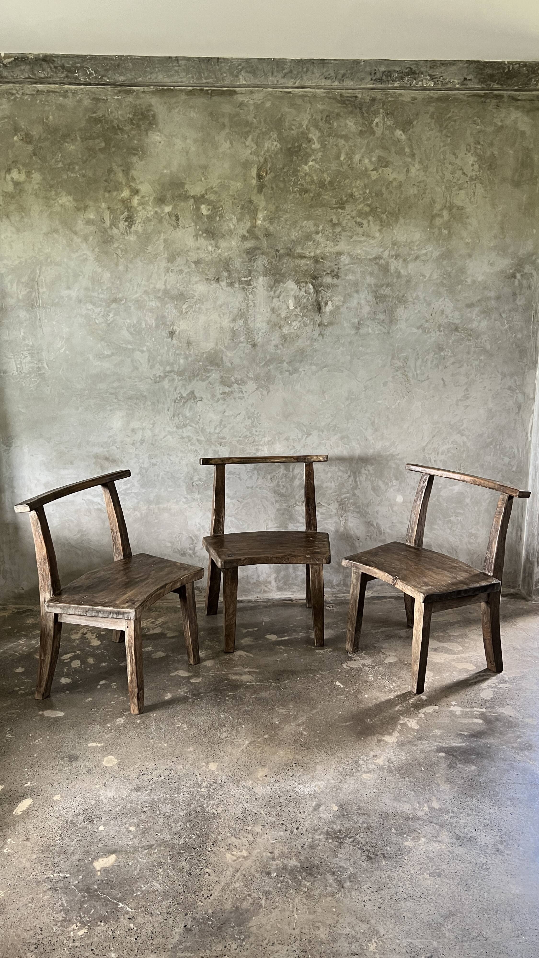 Large old teak chair or armchair H84 L60