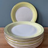 Série de 11 assiettes plates anciennes Orchies Moulin des Loups