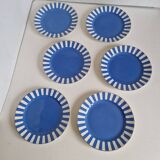 Set of 6 dessert plates, Fox trott model, Sarreguemines factory