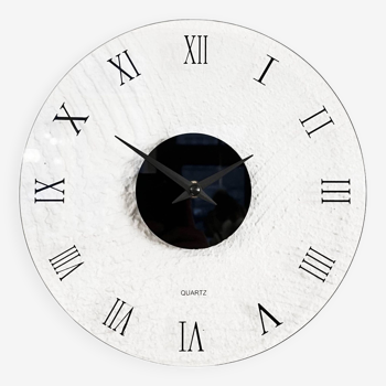 Designer glass wall clock, Germany, 1990s.