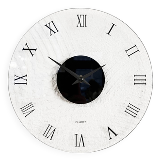 Designer glass wall clock, Germany, 1990s.