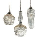 Triple suspension cascade three tulips crystal and vintage chrome