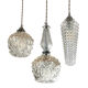 Triple suspension cascade three tulips crystal and vintage chrome
