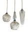 Triple suspension cascade three tulips crystal and vintage chrome