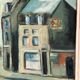 Original Swedish Oil on Panel – "Figures in the Street" by R. Eichburn – Signed – Dated 1936 – Framed – 47 × 39 cm (18.5" × 15.4")