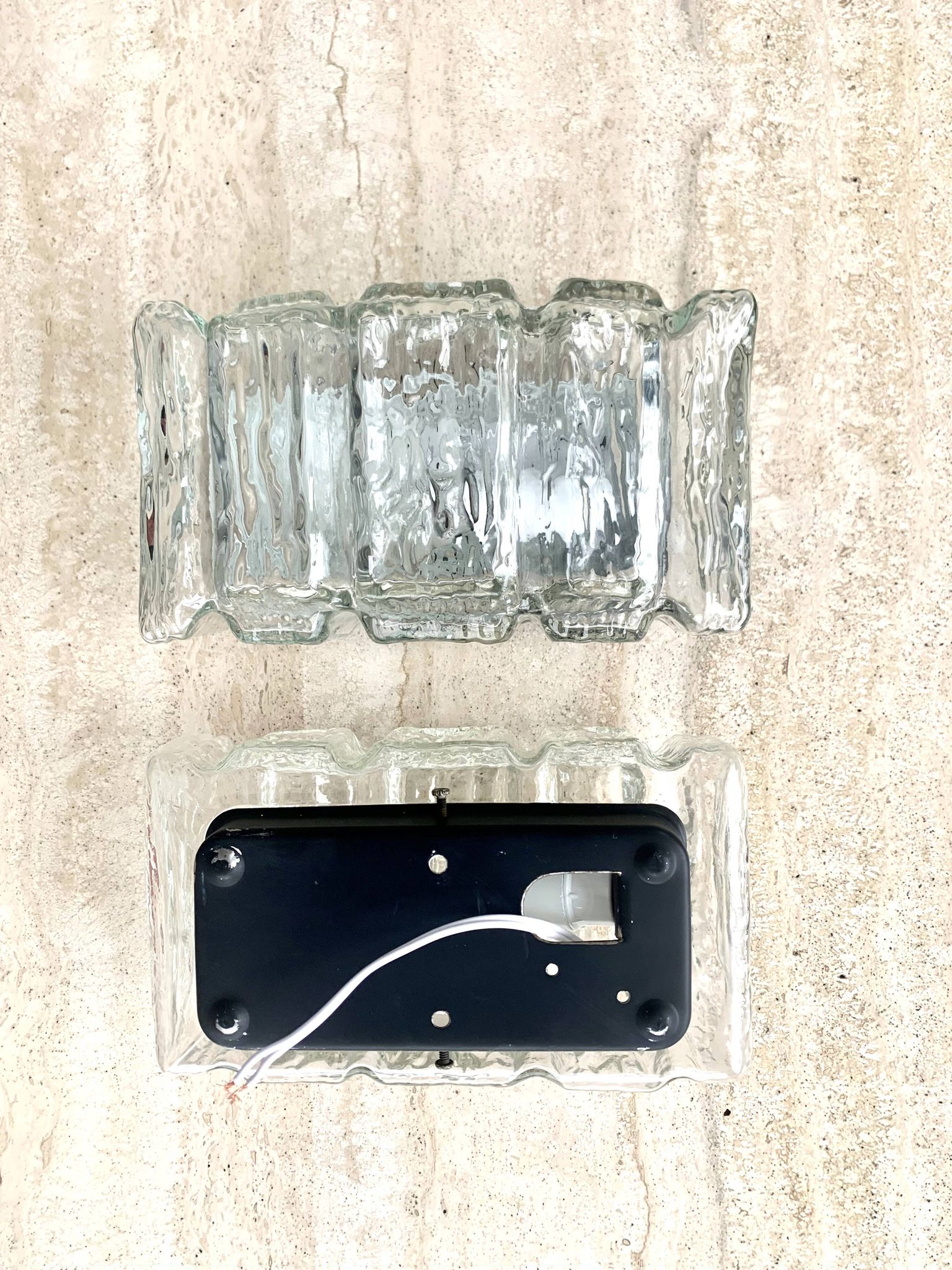 Pair of Murano glass wall lamps
