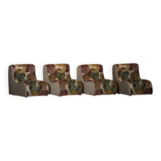 Canapé modulaire italien (1970) en velours Freedom Flight – 4 pièces