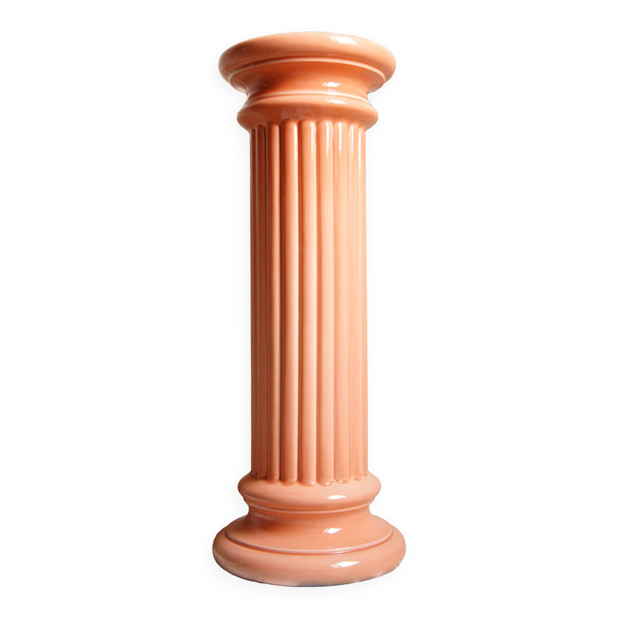 Coral glazed ceramic column