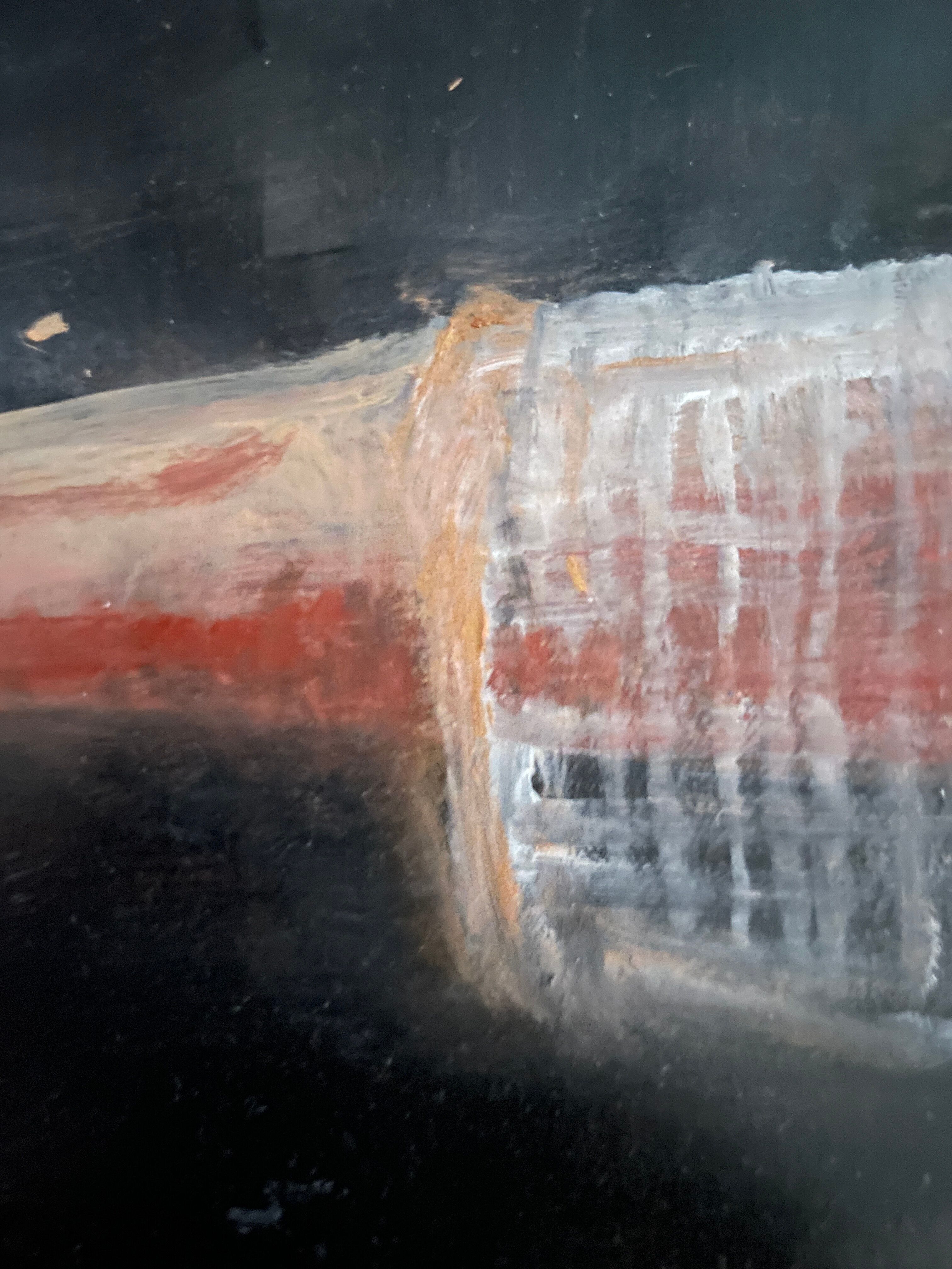 Oil painting on wood signed “golden autumn leaves”