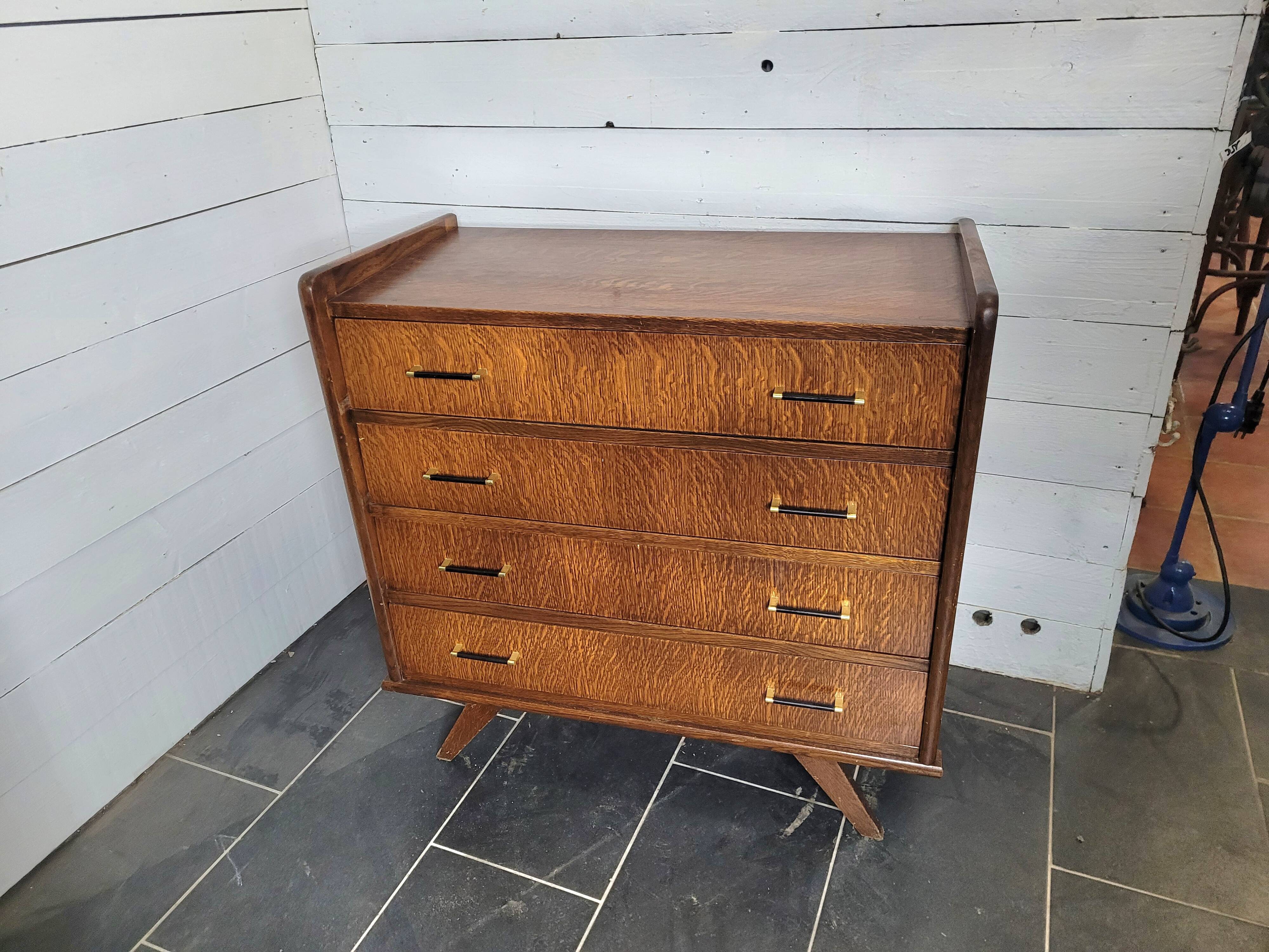 Vintage 60s oak chest of drawers