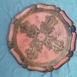 Florentine tray in painted wood, vintage