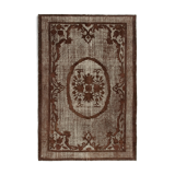 tapis Hand-Knotted Rustic Anatolian 1970s 214 cm x 323 cm Brown Carpet