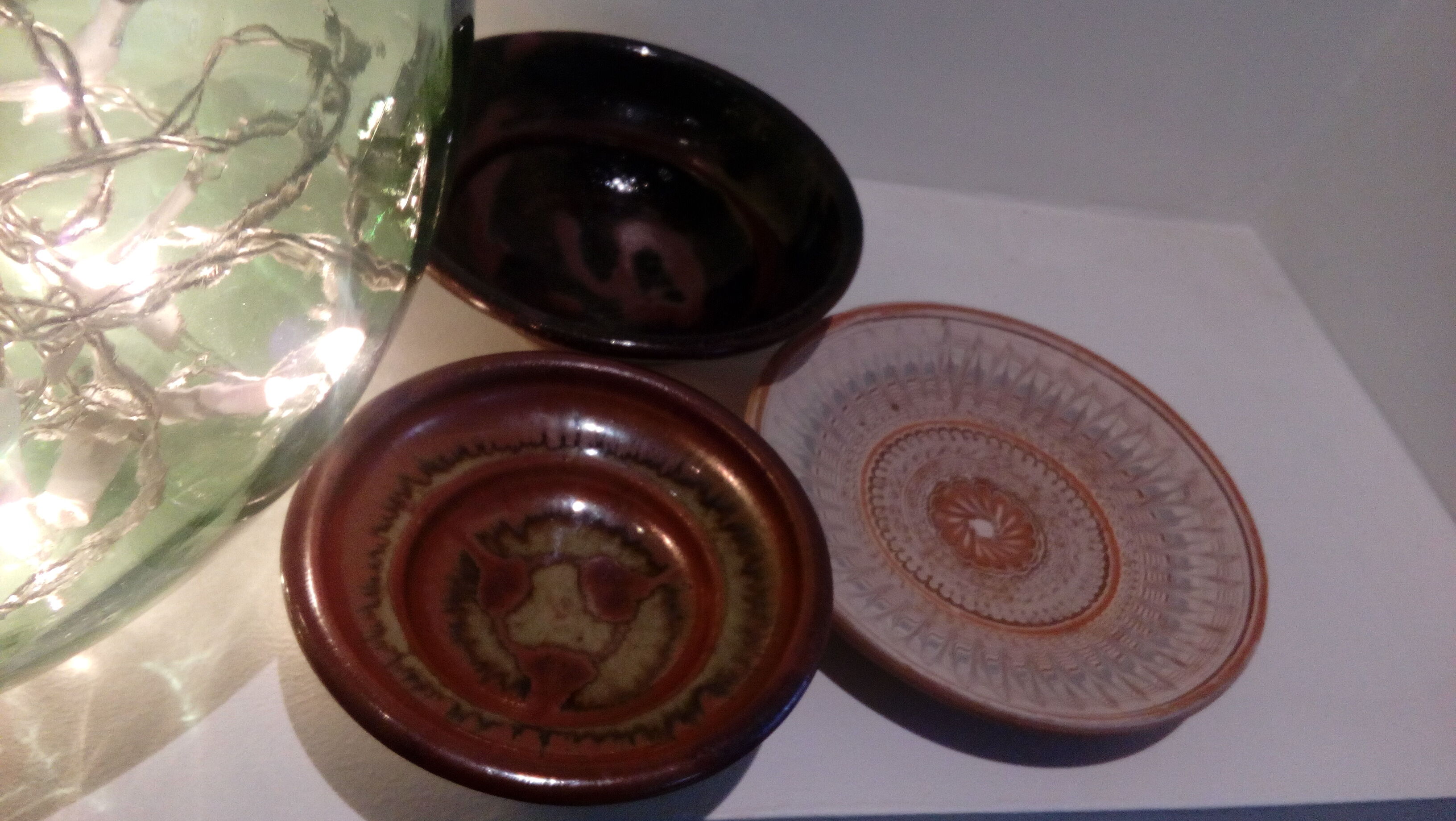 Trio of traditional handcrafted ceramic pockets