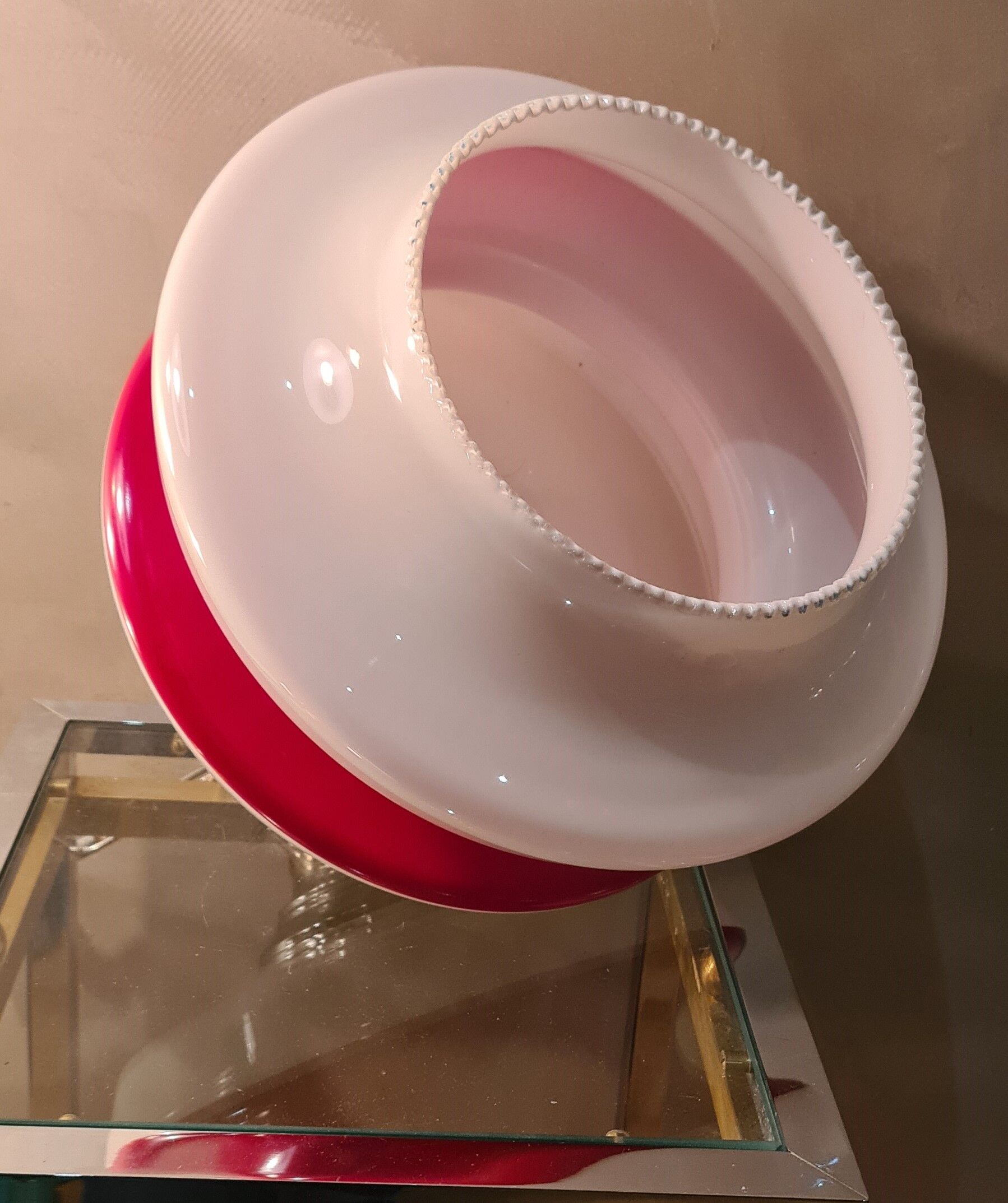 Pendant lamp 1960 to 70 in opaline 2 colors, 30x40