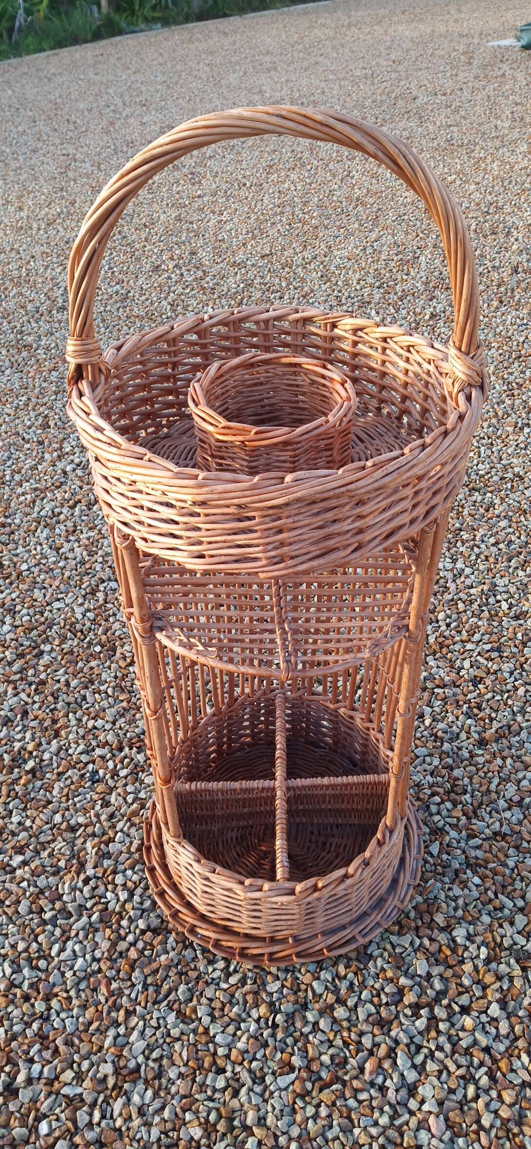 Vintage bottle holder basket