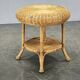 Ensemble de salon en rotin et osier italien des années 1950, quatre fauteuils et une table.