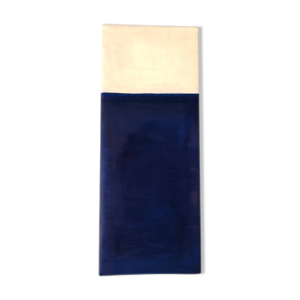 Abstract blue and white oil painting