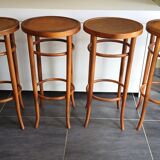 Série de 4 tabourets de bistrot vintage, années 70